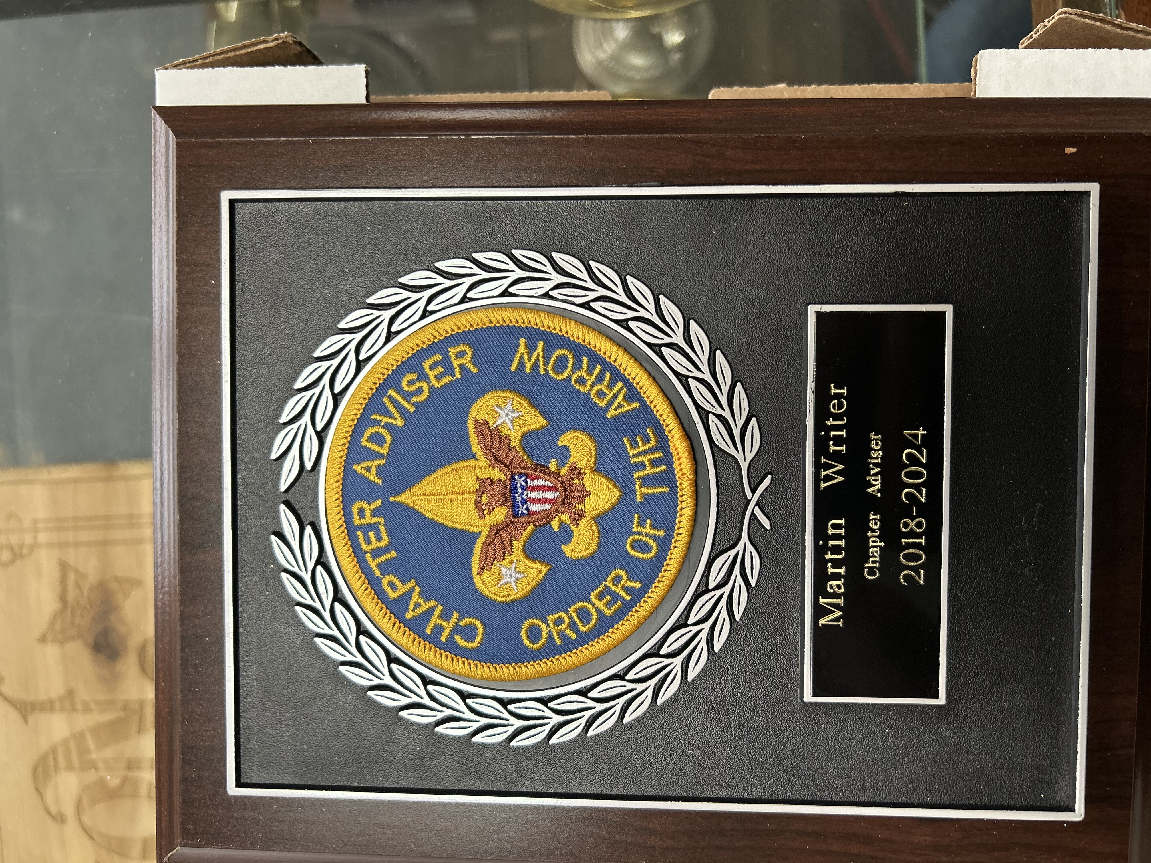 plaques: Order of the Arrow Chapter Adviser